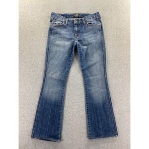 7 For All Mankind "A-Pocket" Flare Blue Jeans Womens 29 Medium Wash Trendy